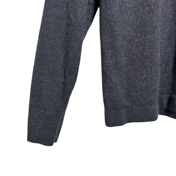 BR BANANA REPUBLIC Mens Large Gray 100% Merino Fine Wool Henley Sweater Polo - Picture 6 of 8